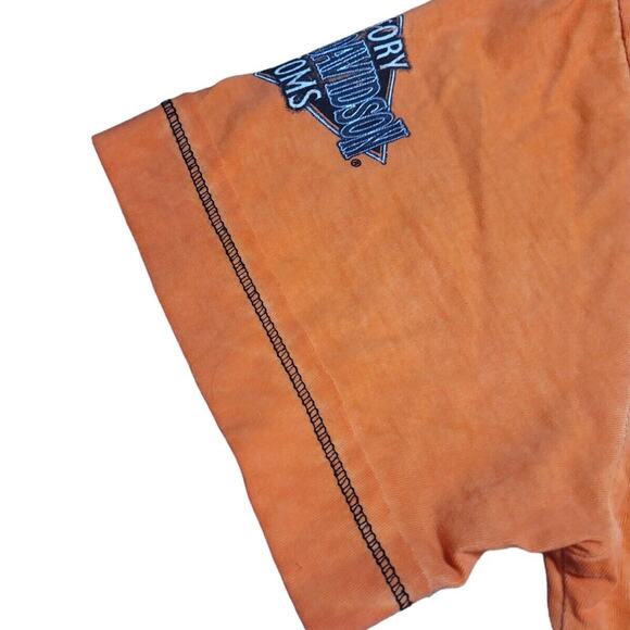 Harley-Davidson Men’s Small T-Shirt Orange Skull Palm Beach FL EUC - Picture 7 of 10